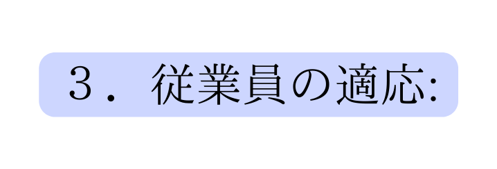 3 従業員の適応