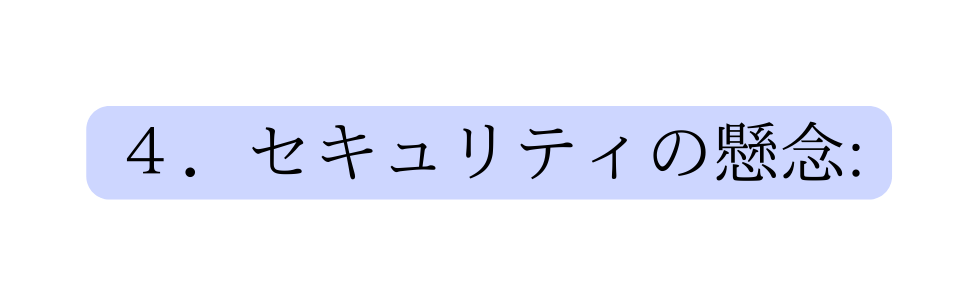 4 セキュリティの懸念